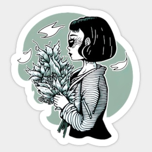 Geisha Plant Lady Sticker